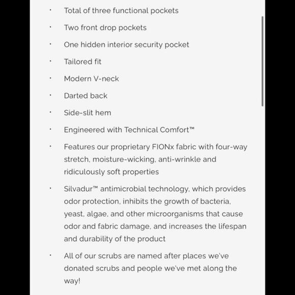 FIGS Casma 3-Pocket Scrub Top Chalk Pink XXS - Picture 6 of 8